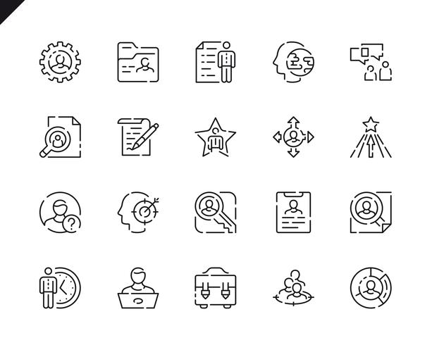 Simple Set Head Hunting Line Icons for Website and Mobile Apps. vector