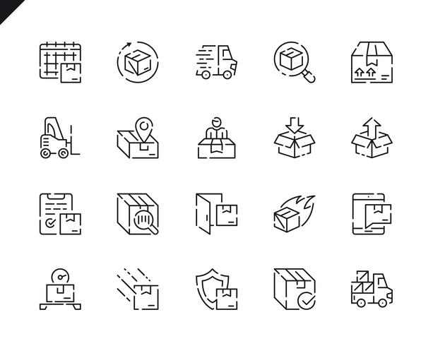 Simple Set Shipping Line Icons for Website and Mobile Apps. vector