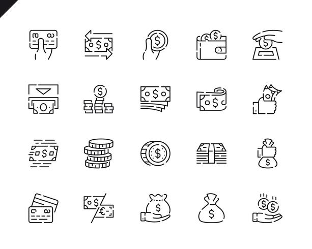 Simple Set Money Line Icons For Website And Mobile Apps Vector Art At Vecteezy