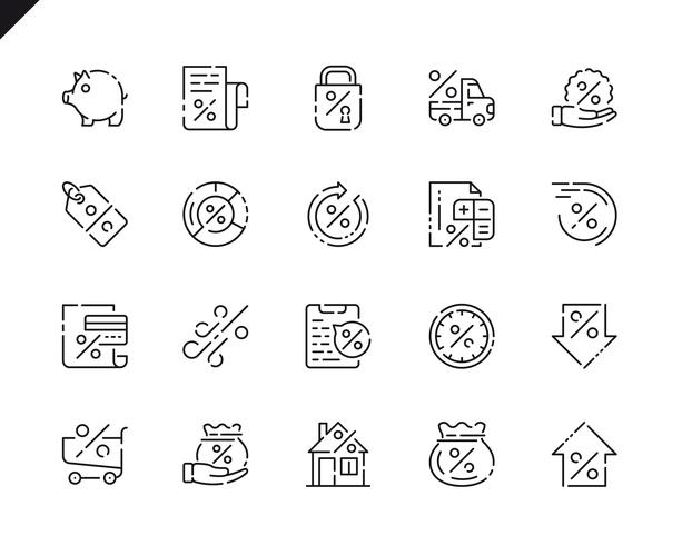 Simple Set Loan Line Icons for Website and Mobile Apps. vector