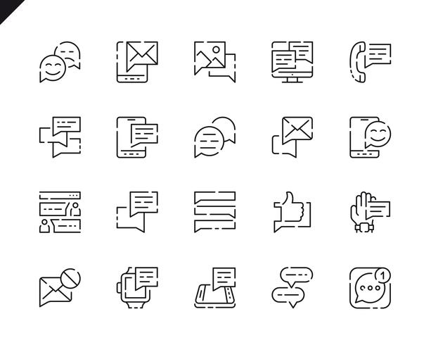 Simple Set Message Line Icons for Website and Mobile Apps. vector