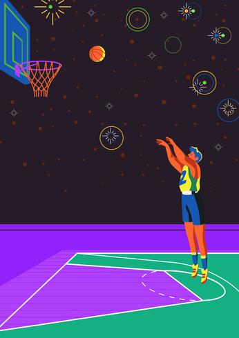 Tiro libre de baloncesto vector