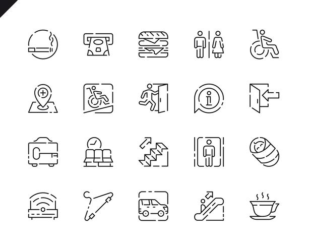 Simple Set Public Navigation Line Icons for Website and Mobile Apps. vector