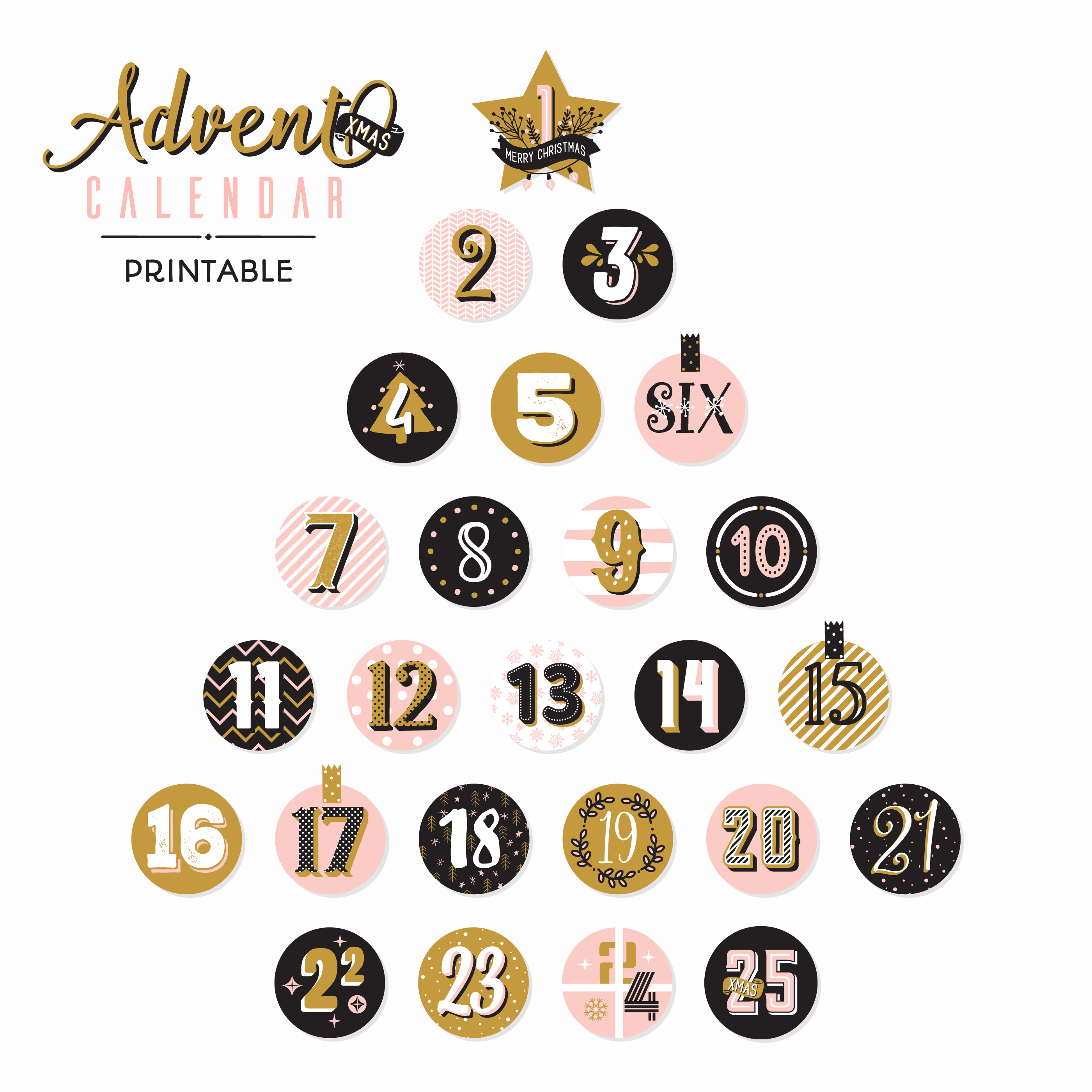 Printable Advent Calendar Christmas Tree 252733 Download Free Vectors