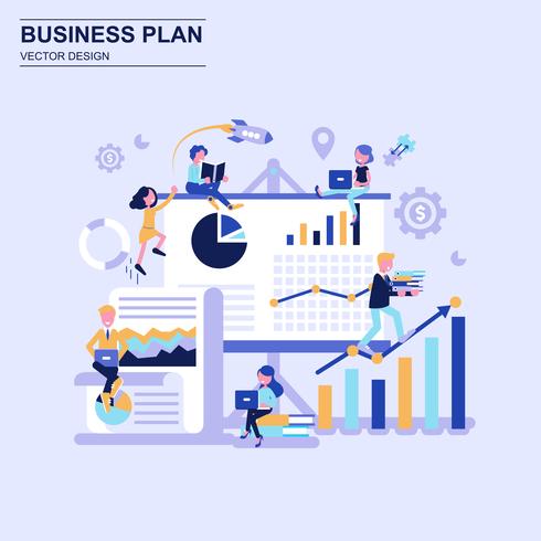 Business plan flat design concept vector