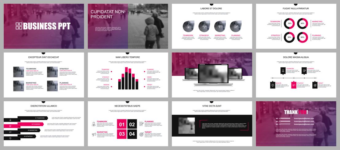 Business presentation powerpoint slides templates vector