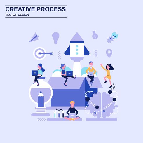 Creative process flat design concept vector