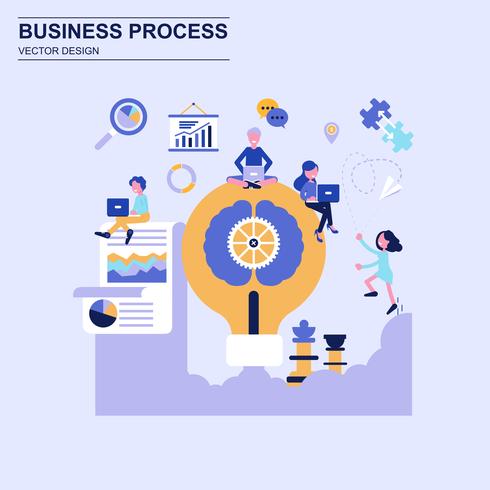 Business process flat design concept vector