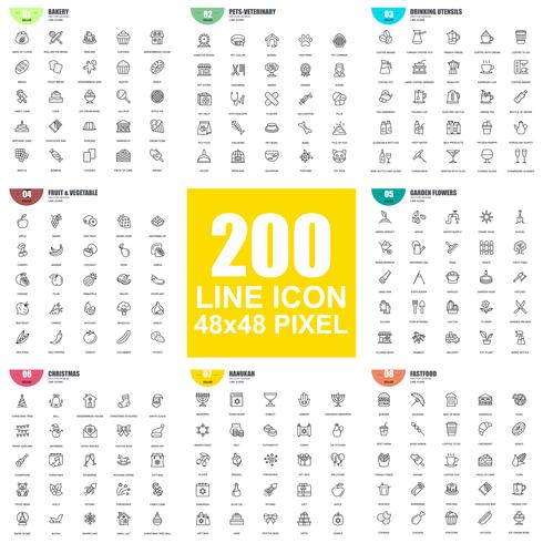 Linear Pictogram Pack vector