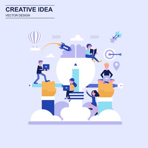 Creative idea flat design concept vector