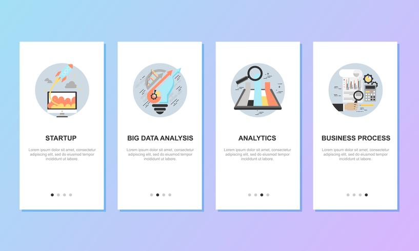 Onboarding screens for mobile app templates concept vector