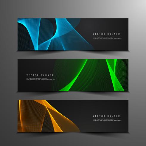 Conjunto de banners moderno abstracto vector