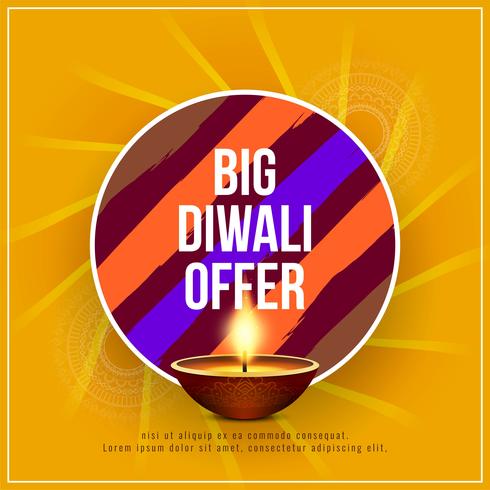 Abstract stylish Happy Diwali festival offer background vector