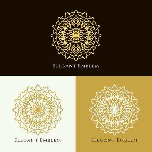 Abstract elegant emblem design set vector