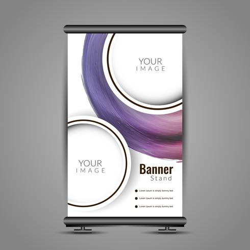 Abstract colorful roll up banner template design vector