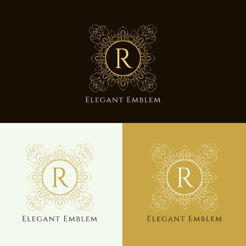 Abstract elegant emblem design set vector