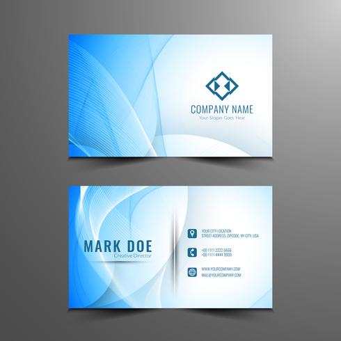 Abstract wavy modern business card template  vector