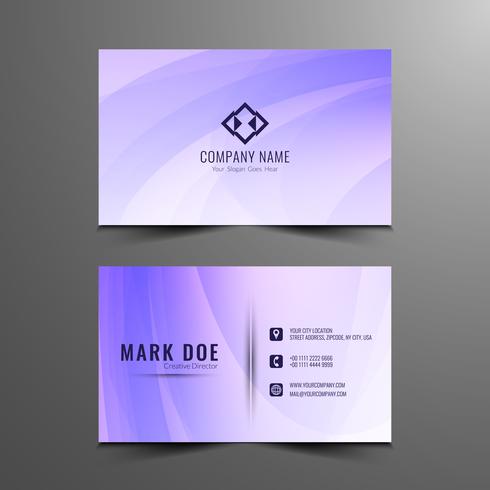 Abstract wavy modern business card template  vector