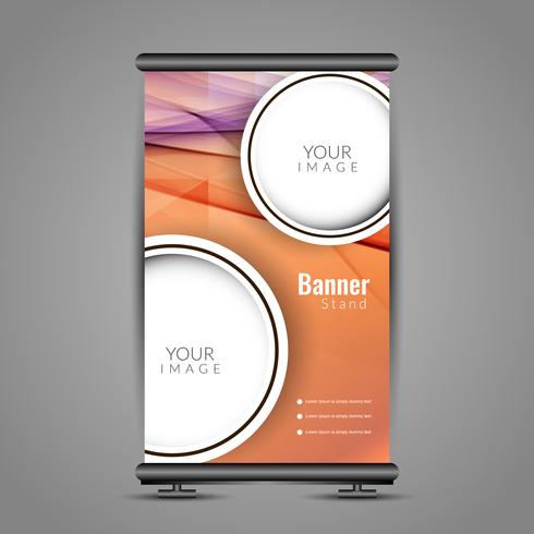 Abstract colorful roll up banner template design vector