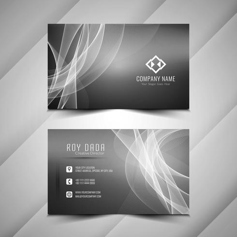 Abstract modern wavy business card template vector