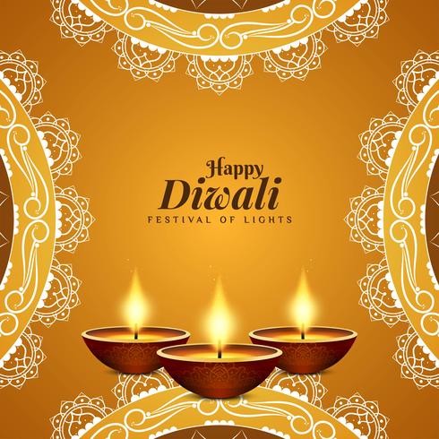 Fondo decorativo abstracto con estilo feliz Diwali vector