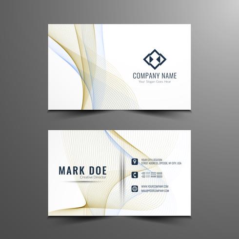 Abstract stylish wavy business card design vector