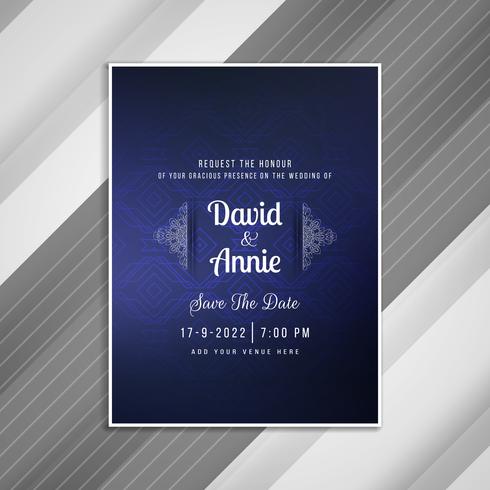 Plantilla de tarjeta de invitación de boda abstracta vector