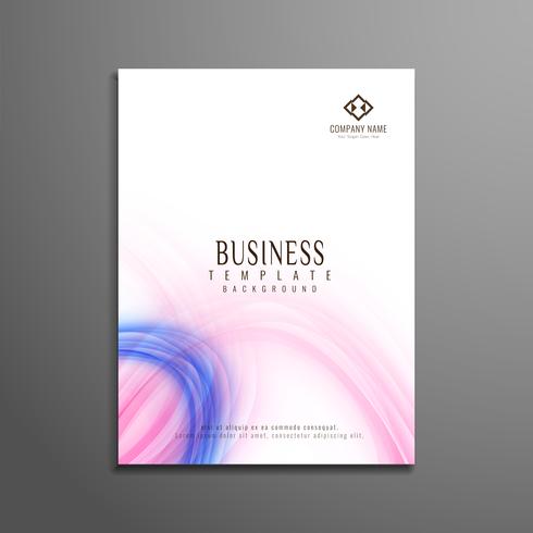 Abstract colorful wavy business flyer template design vector