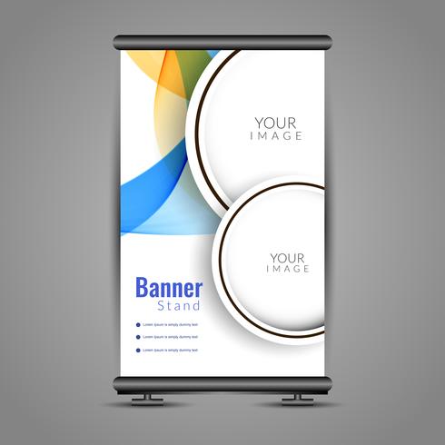 Abstract colorful roll up banner template design vector