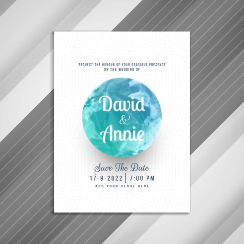 Diseño de tarjeta de invitación de boda hermosa abstracta vector