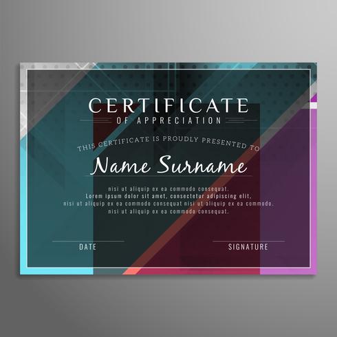 Abstract modern certificate background vector