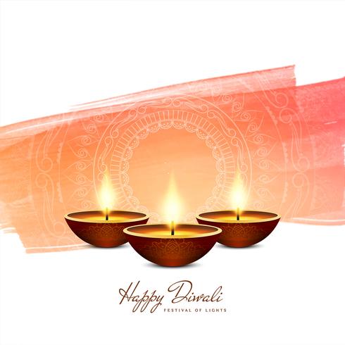 Abstract Happy Diwali watercolor background vector