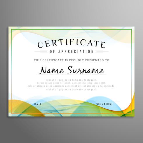 Abstract certificate wavy background vector