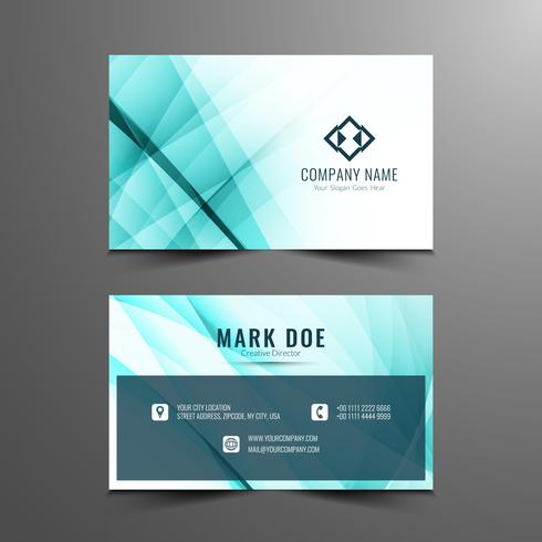 Abstract modern wavy business card vector