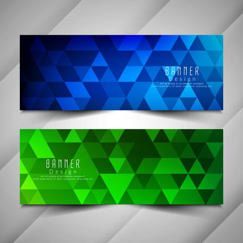 Abstract colorful geometric banners set vector