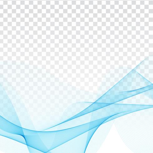 Abstract elegant blue wave design on transparent background vector