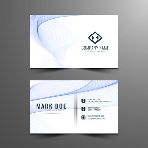 Modern wavy visiting card template vector