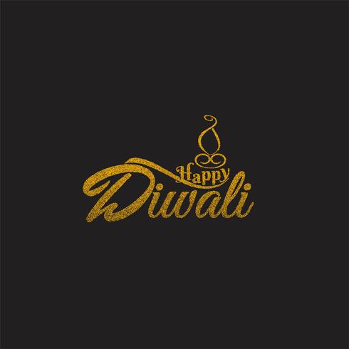 Abstract Happy diwali text design background vector