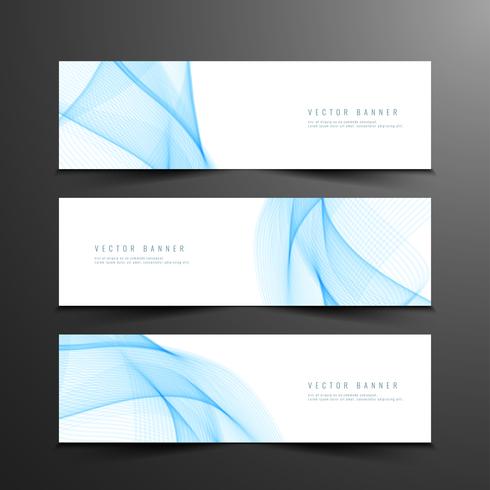 Abstract wavy banners set vector