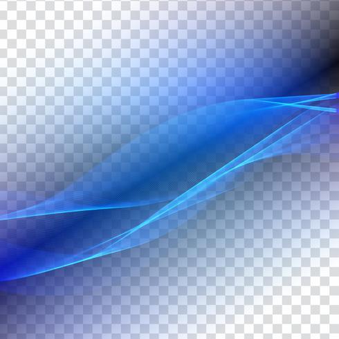 Abstract blue wave transparent backround vector