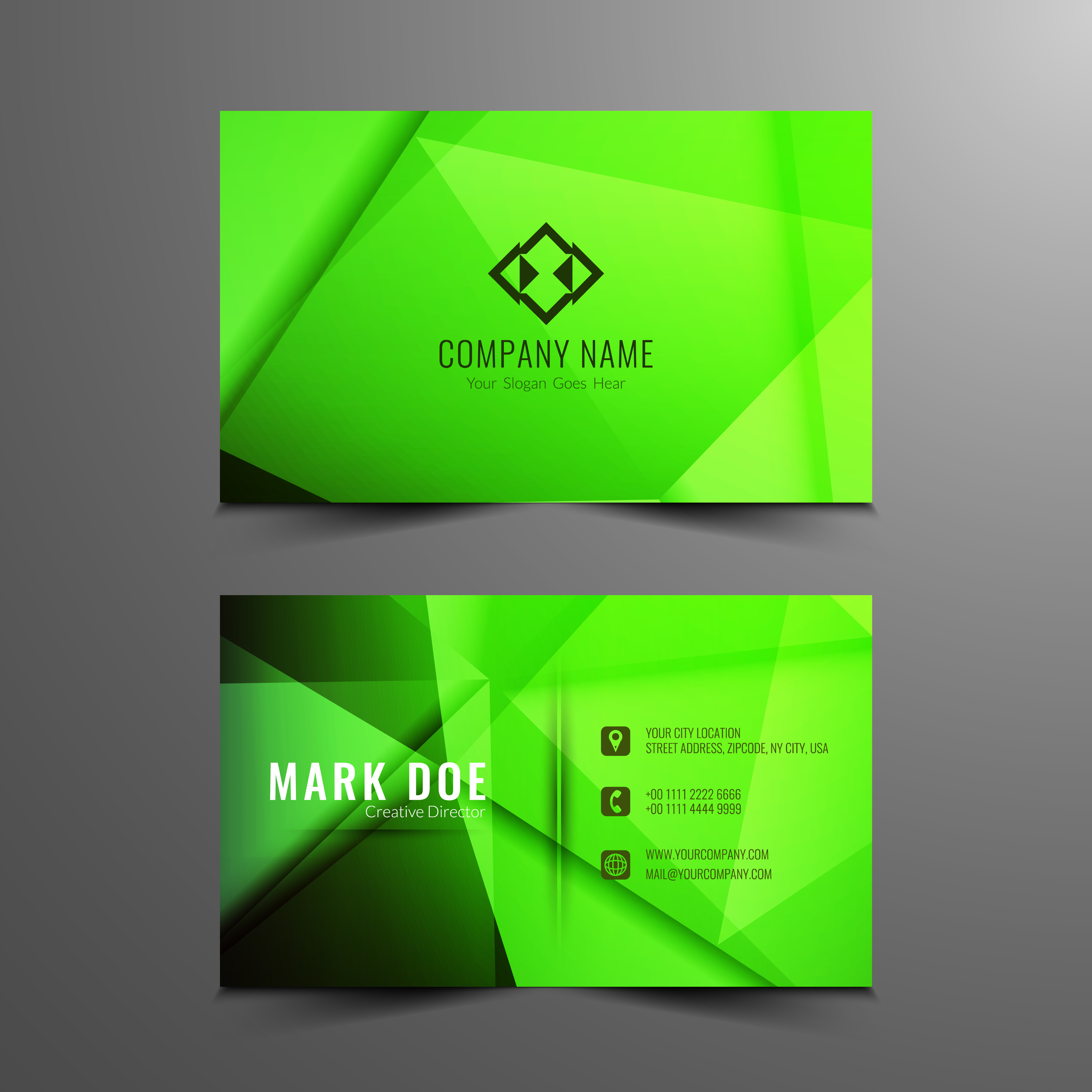 Abstract modern green business card template 253851 Vector Art at Vecteezy