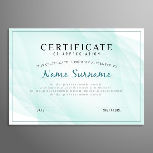 Abstract modern certificate design template vector