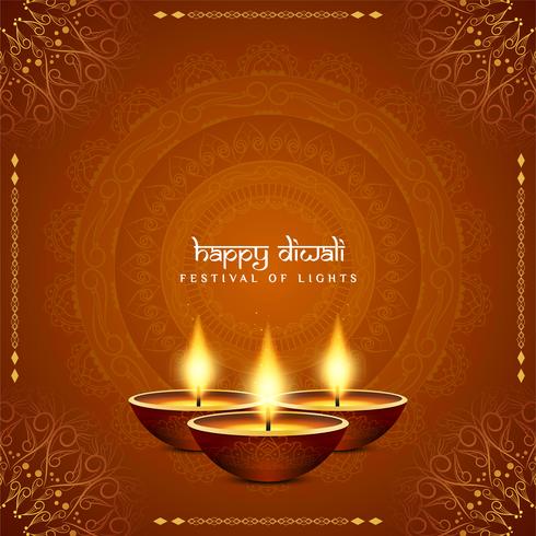 Fondo decorativo abstracto con estilo feliz Diwali vector