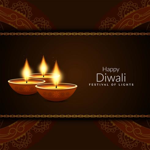 Resumen feliz Diwali festival saludo fondo vector