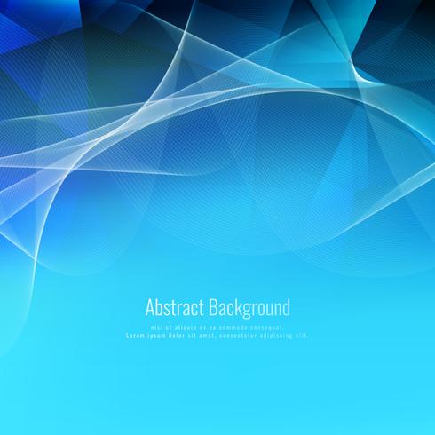 Abstract blue wavy polygonal background vector