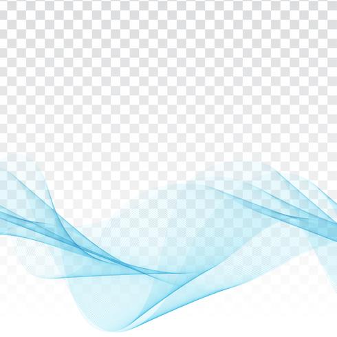 Diseño elegante de la onda azul abstracta en fondo transparente vector