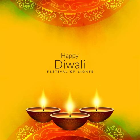 Abstract Happy Diwali religious greeting background vector