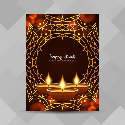 Diseño de folleto abstracto feliz Diwali festival vector