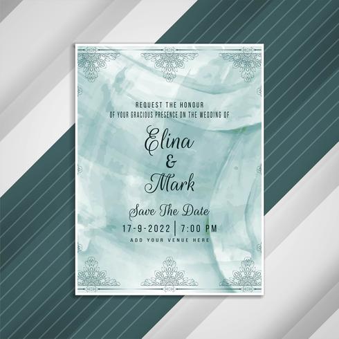 Abstract wedding invitation artistic card design vector