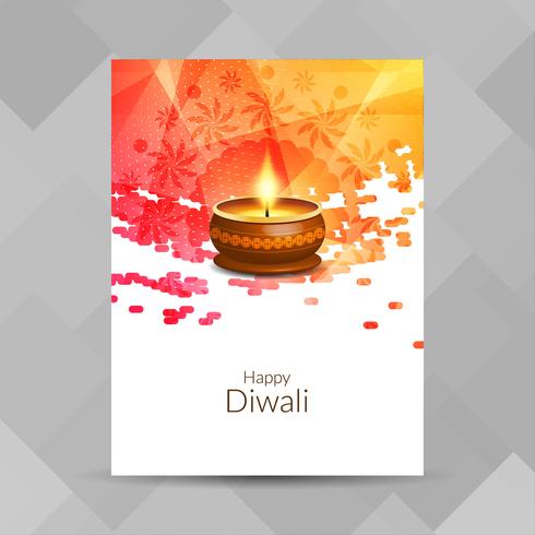 Plantilla de diseño de folleto religioso abstracto feliz Diwali vector